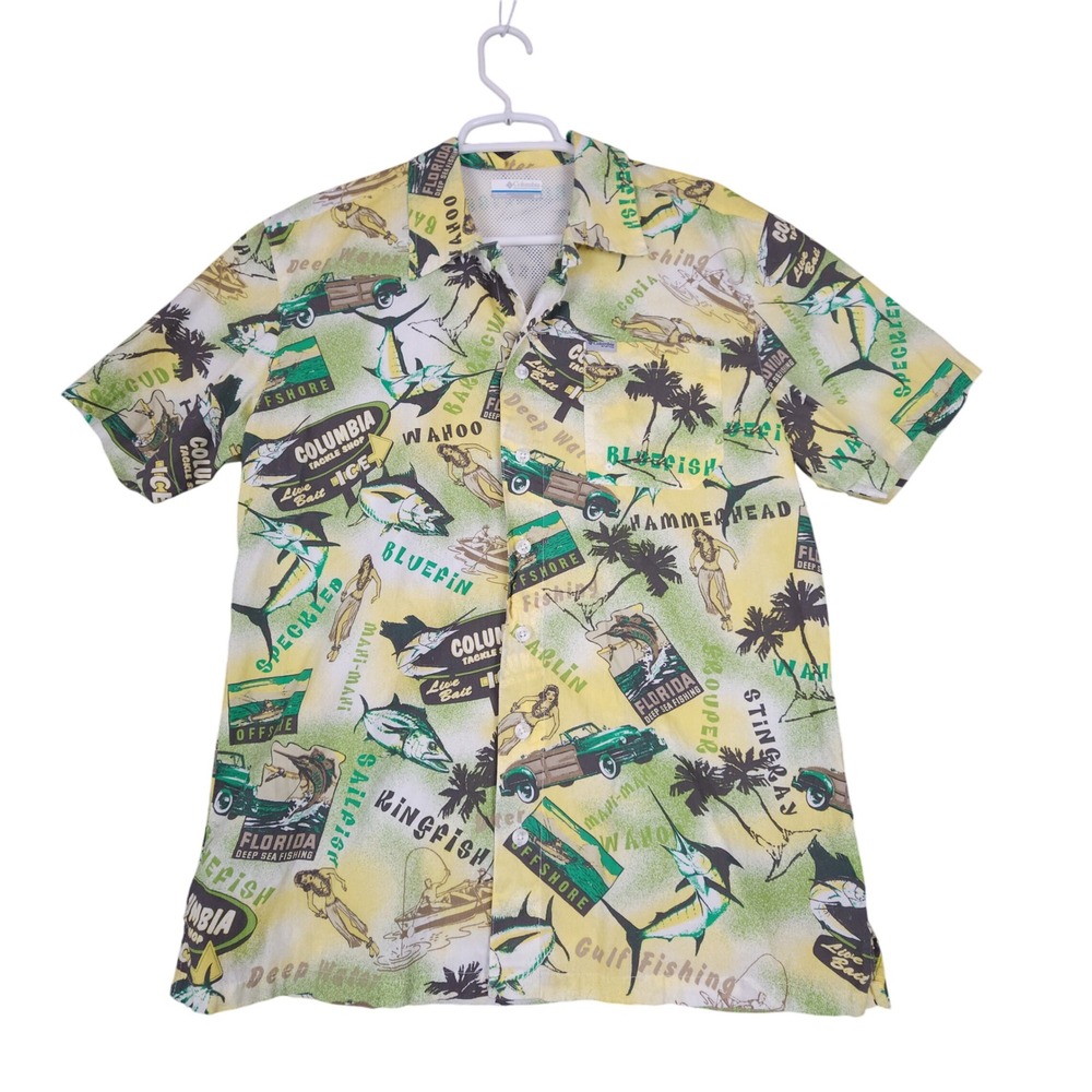Columbia PFG Fishing Shirt‎ S/P Women's Short Sleeve Florida Deep Sea Hawaiian